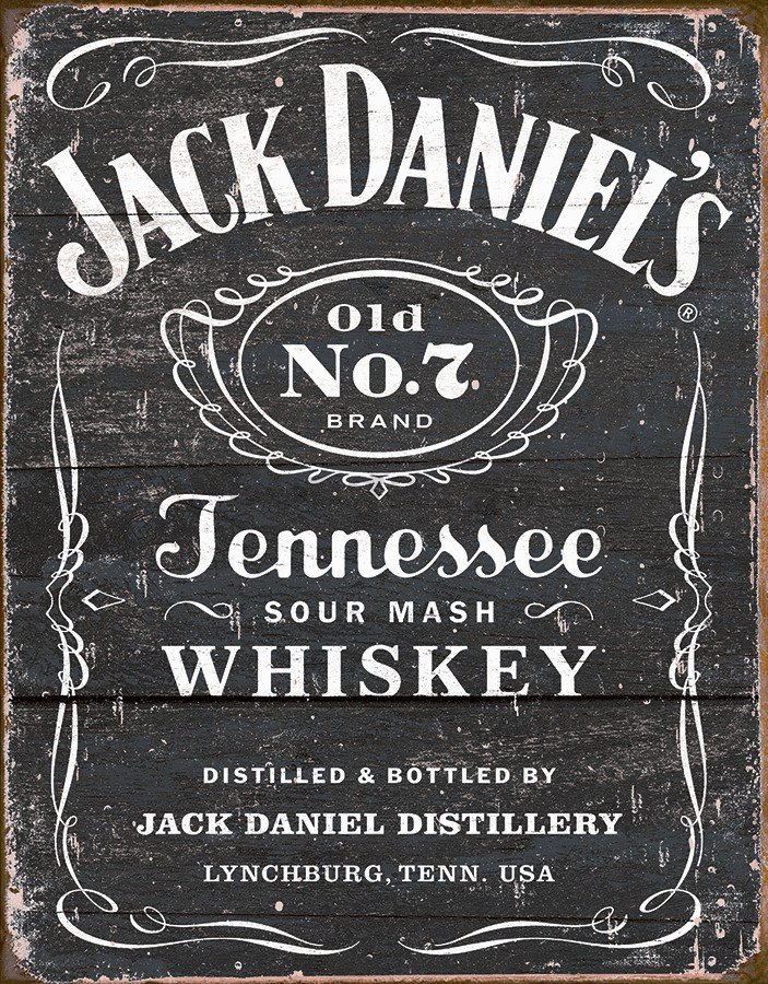 Plechová ceduľa - Jack Daniels (Hnedá)