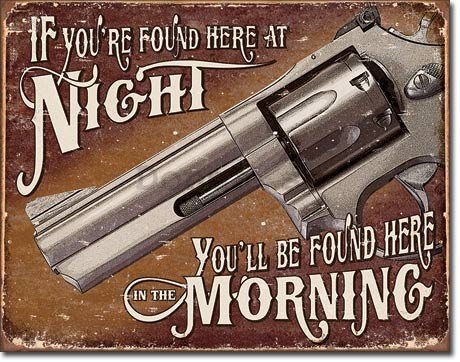 Plechová ceduľa - Night Morning (revolver)