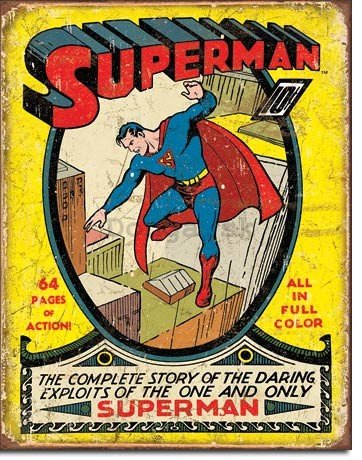 Plechová ceduľa - Action Superman