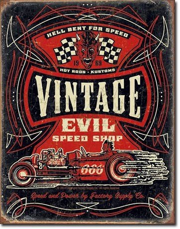 Plechová ceduľa - Vintage Evil Speed Shop