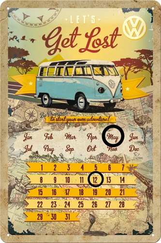 Plechová ceduľa - VW Get Lost (kalendár)