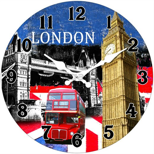 Nástenné sklenené hodiny - London (2)