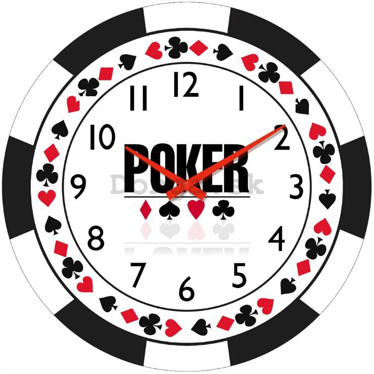 Nástenné sklenené hodiny - Poker