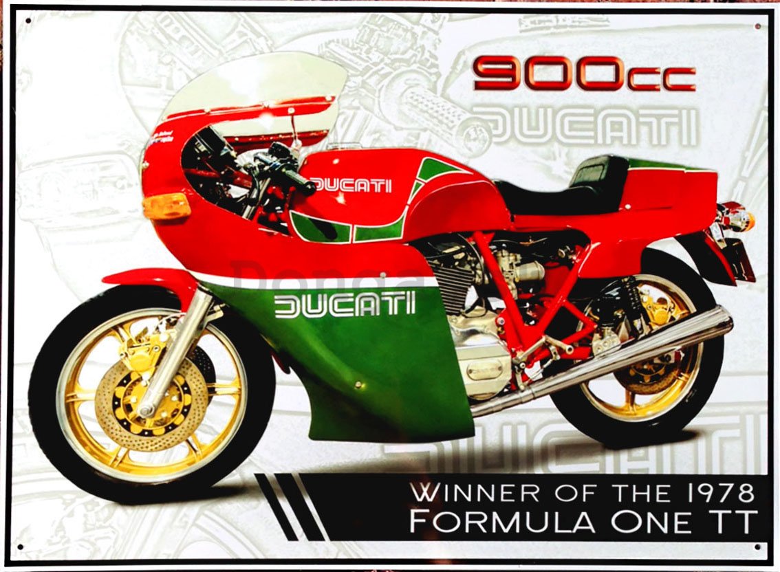 Plechová ceduľa - Ducati 900CC Mike Hailwood