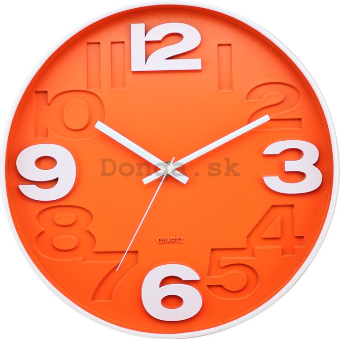 Nástenné hodiny: Oranžová - 30 cm