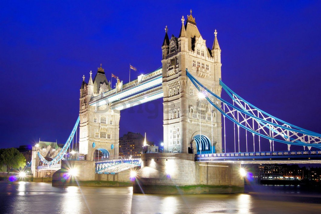 Fototapeta: Nočná Tower Bridge - 254x368 cm