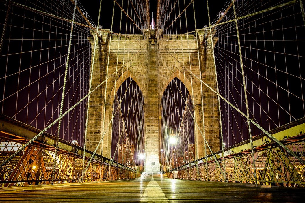 Fototapeta: Nočné Brooklyn Bridge - 254x368 cm