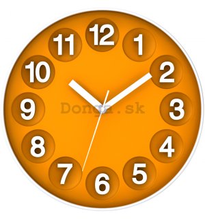 Nástenné hodiny: Číselné kruhy (oranžová) - 30 cm