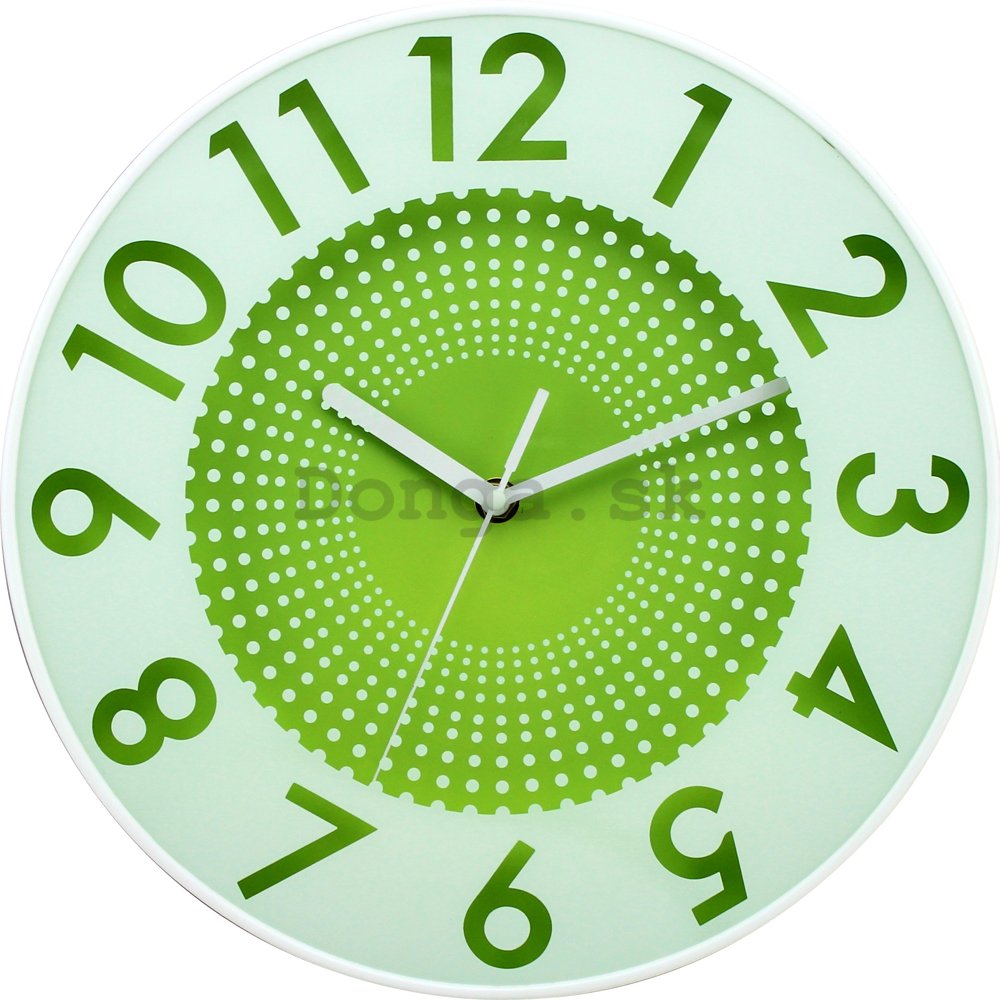 Nástenné hodiny: Bodkované nekonečno (zelená) - 30 cm
