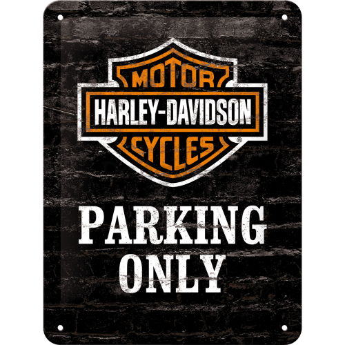 Plechová ceduľa: Harley-Davidson Parking Only - 20x15 cm