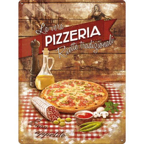 Plechová ceduľa – Pizzeria La Vera