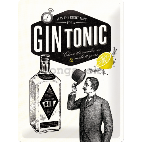 Plechová ceduľa: Gin Tonic - 30x40 cm