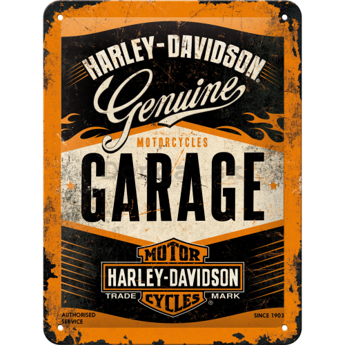 Plechová ceduľa: Harley-Davidson (Garage) - 20x15 cm