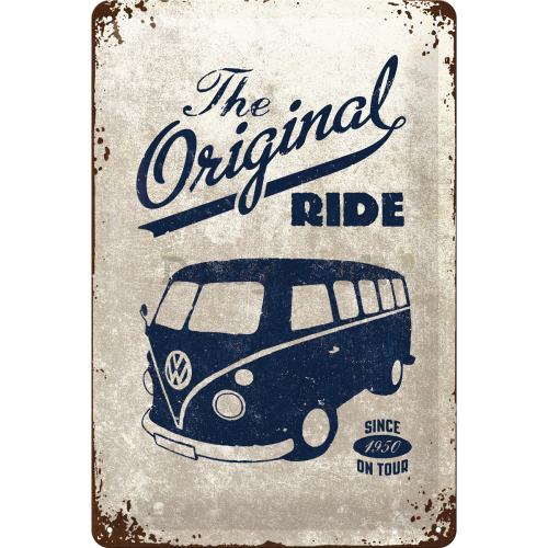 Plechová ceduľa - VW The Original Ride (Šedá)
