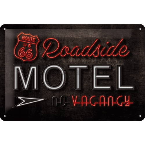 Plechová ceduľa - Route 66 (Motel)