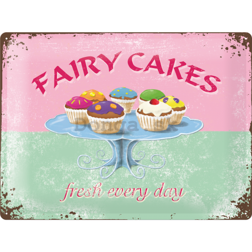Plechová ceduľa: Fairy Cakes - 30x40 cm