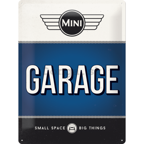 Plechová ceduľa – Mini Cooper Garage