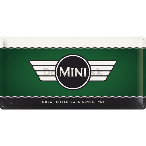 Plechová ceduľa – Mini Cooper (Zelené Logo)