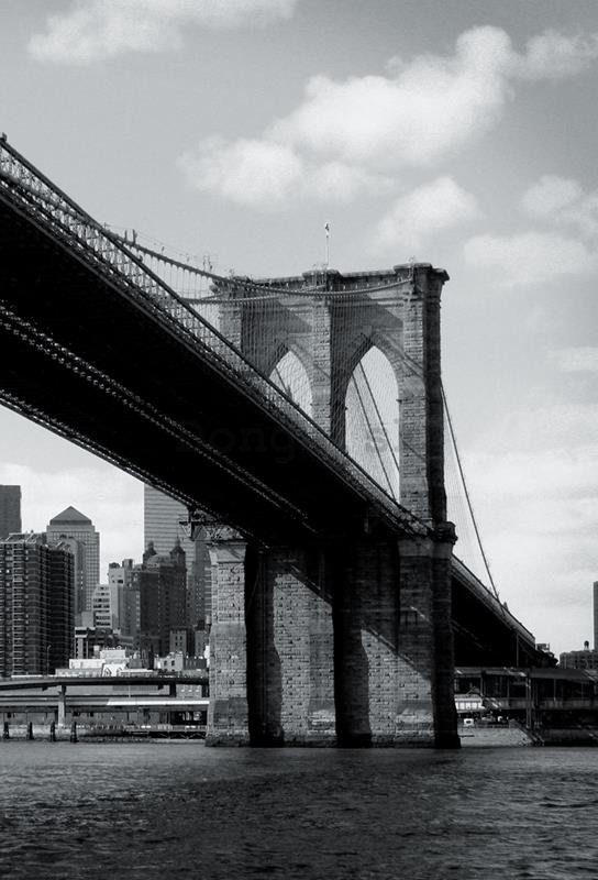 Fototapeta: Čiernobiely Brooklyn Bridge (4) - 158x232 cm