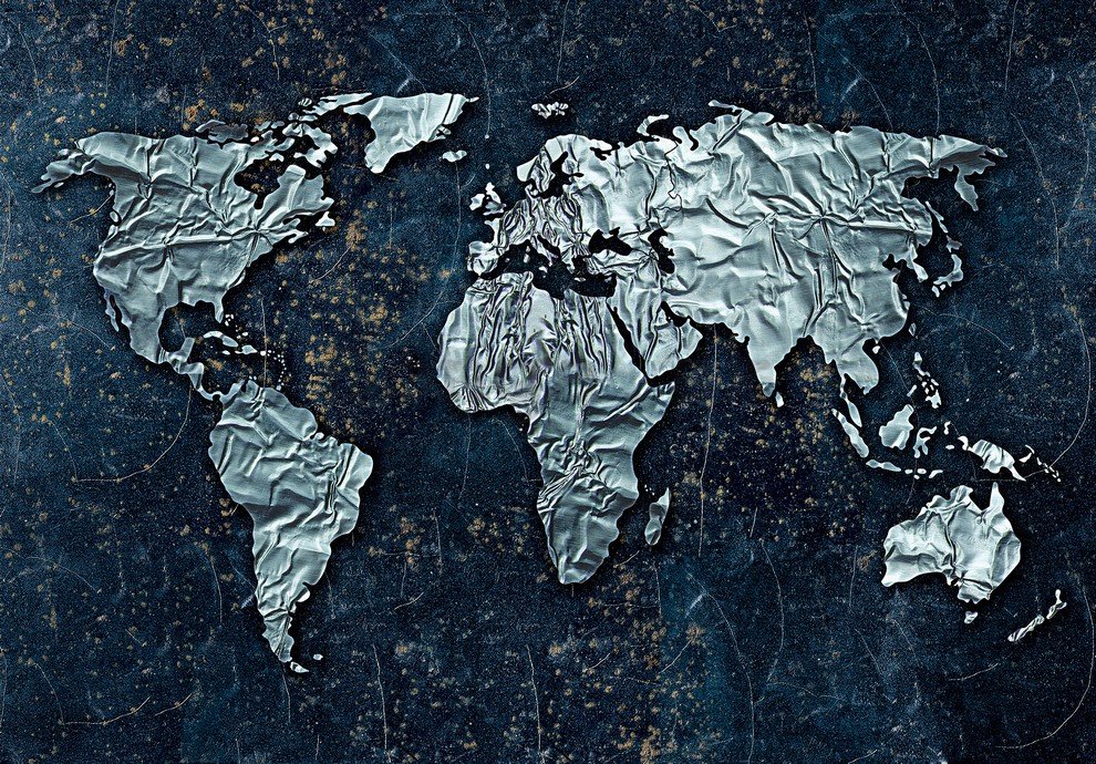 Fototapeta: Moderná mapa sveta - 254x368 cm