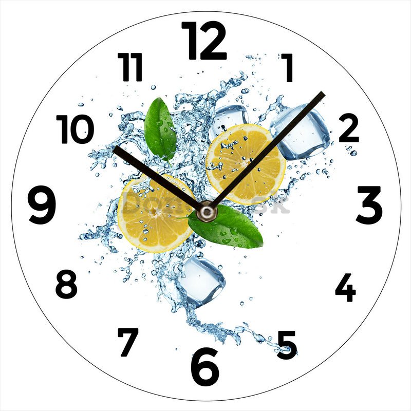 Nástenné sklenené hodiny: Citróny - 30 cm