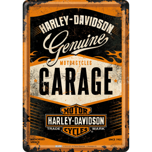 Plechová pohľadnice - Harley-Davidson (Garage)