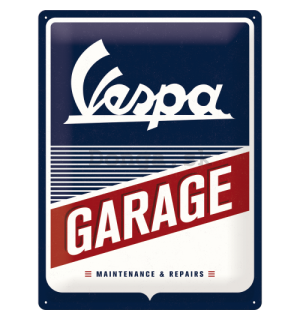 Plechová ceduľa: Vespa Garage - 40x30 cm