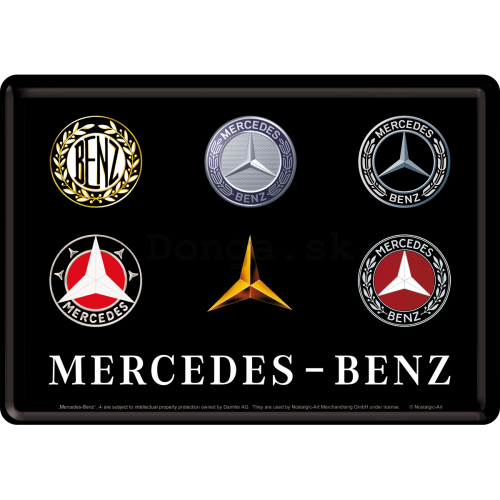 Plechová pohľadnice - Mercedes-Benz (Logo Evolution)