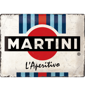 Plechová ceduľa: Martini (L'Aperitivo Racing Stripes) - 40x30 cm