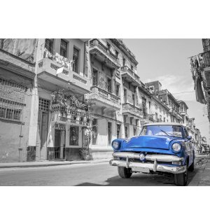 Fototapeta vliesová: Havana modré auto - 184x254 cm