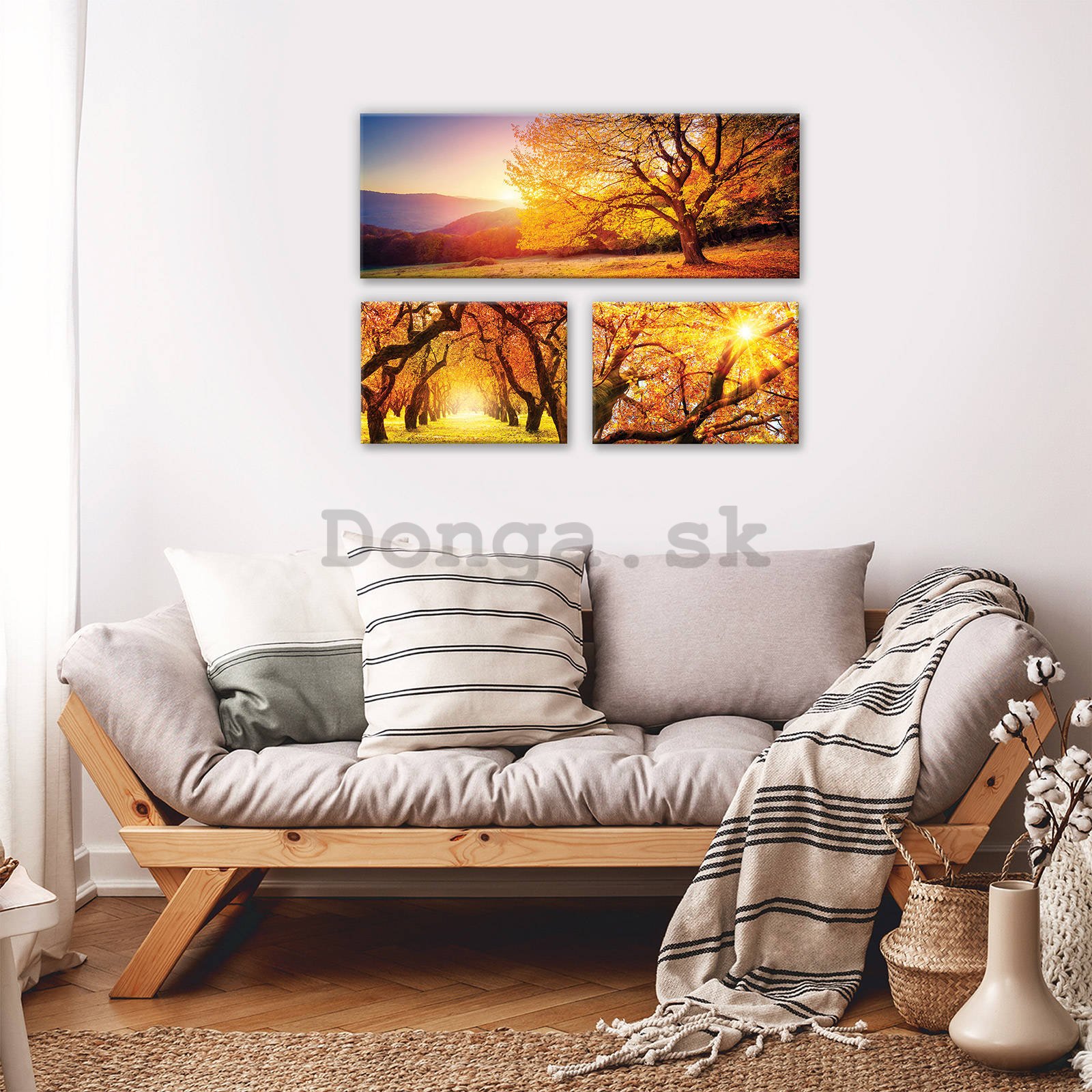 Obraz na plátne: Jesenné stromy - set 1ks 80x30 cm a 2ks 37,5x24,8 cm