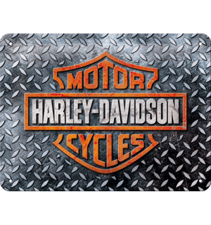 Plechová ceduľa: Harley-Davidson (Diamond Plate) - 20x15 cm