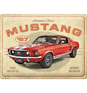 Plechová ceduľa: Ford Mustang GT 1967 Red - 40x30 cm