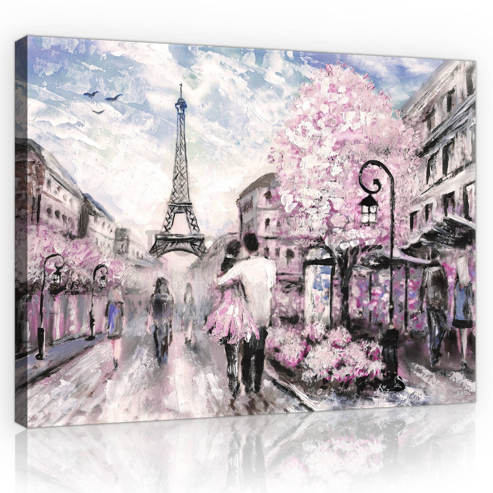 Obraz na plátne: Paríž (maľované) - 80x60 cm
