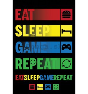 Plagát - Eat Sleep Game Repeat