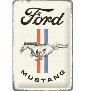 Plechová ceduľa: Ford Mustang (Horse & Stripes) - 20x30 cm