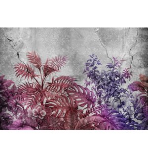 Fototapeta vliesová: Farebné listy na stene - 460x300 cm