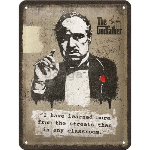 Plechová ceduľa: The Godfather (Learn from the streets) - 20x15 cm