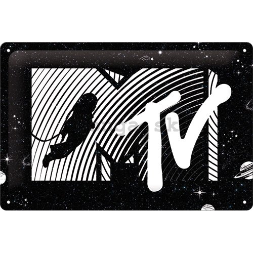 Plechová ceduľa: MTV Moonman (Logo Universe) - 30x20 cm