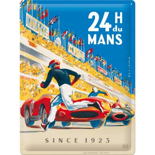 Plechová ceduľa: 24h Le Mans Racing Poster Blue - 30x40 cm