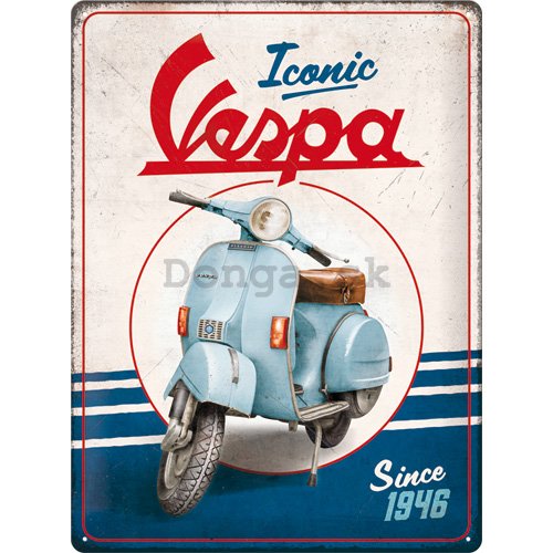 Plechová ceduľa: Vespa - Iconic since 1946 - 30x40 cm
