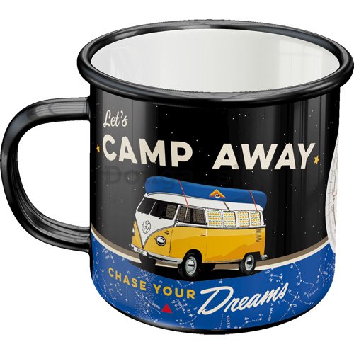 Plechový hrnček - VW Bulli Let's Camp Away Night