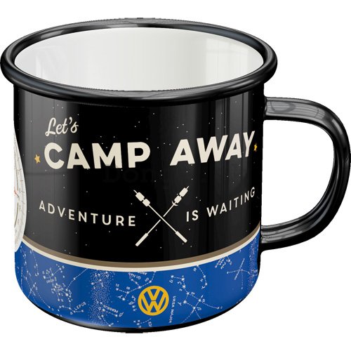 Plechový hrnček - VW Bulli Let's Camp Away Night