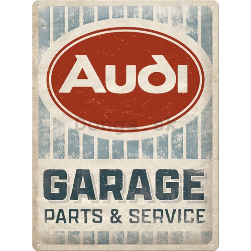 Plechová ceduľa: Audi Garage (Parts & Service) - 30x40 cm