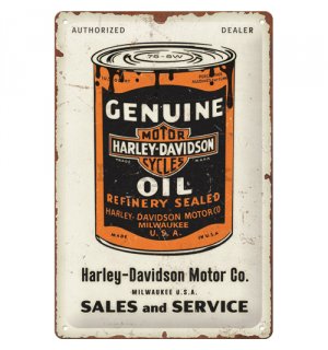 Plechová ceduľa: Harley-Davidson - Genuine Oil Can - 30x20 cm