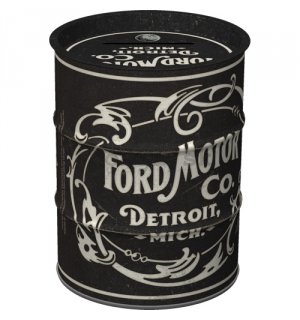 Plechová pokladnička barel: Ford - Vintage Logo