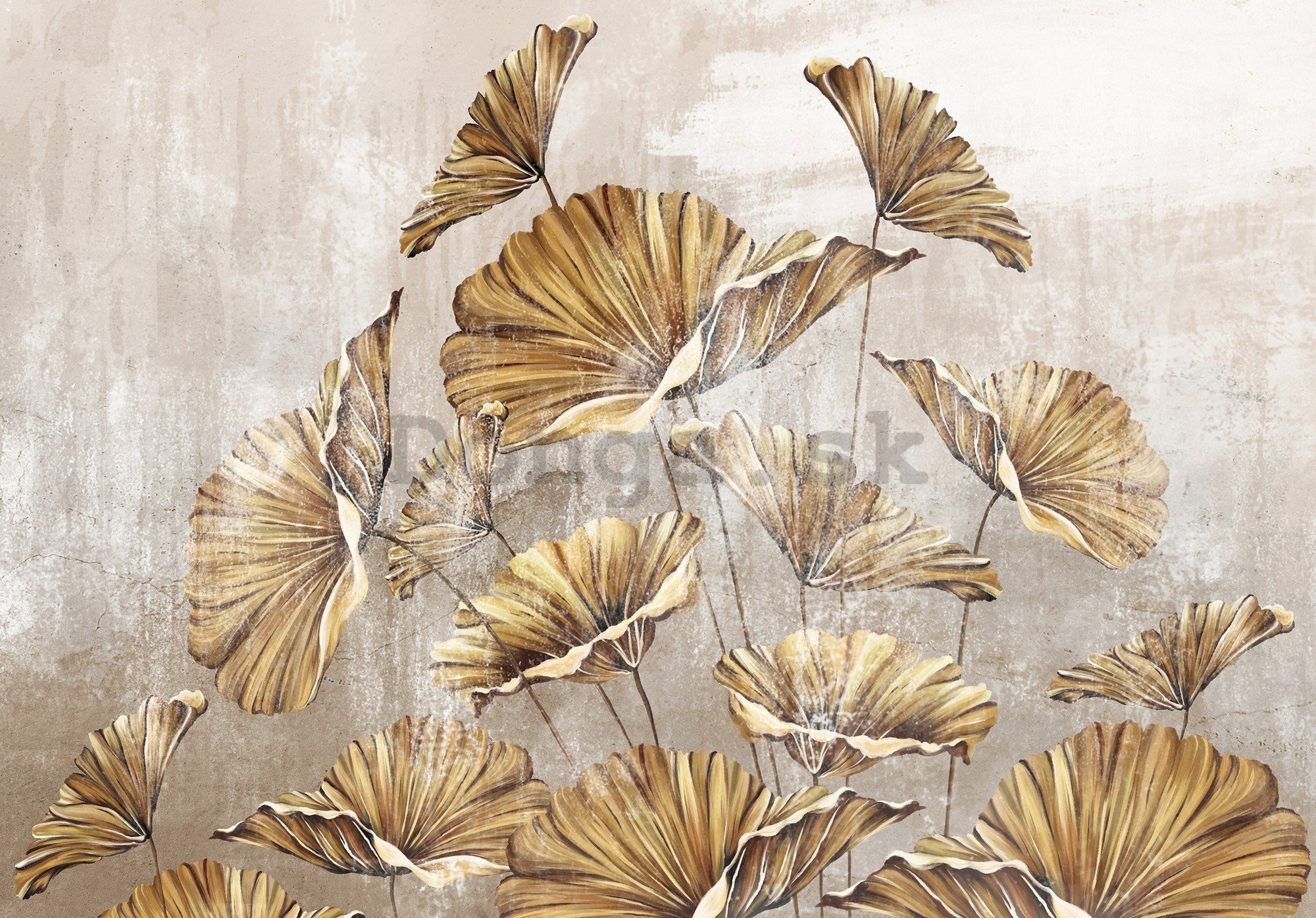 Fototapety vliesové: Golden leaves - 368x254 cm