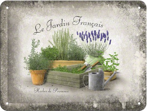 Plechová ceduľa – Jardin Francais