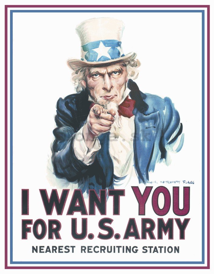 Plechová ceduľa - I Want You For U.S Army!