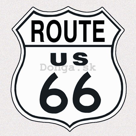 Plechová ceduľa - Route 66 (Biely znak)